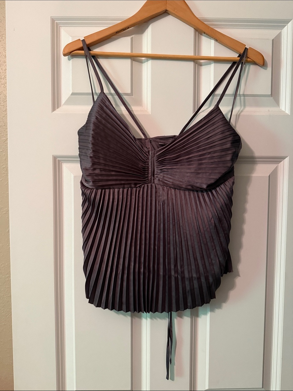 Banana Republic Pleated Spaghetti-Strap Cami in Plum